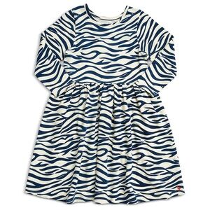 NWOT Pink Chicken Navy Cream Zebra Print Organic Cotton Dress Girls 7